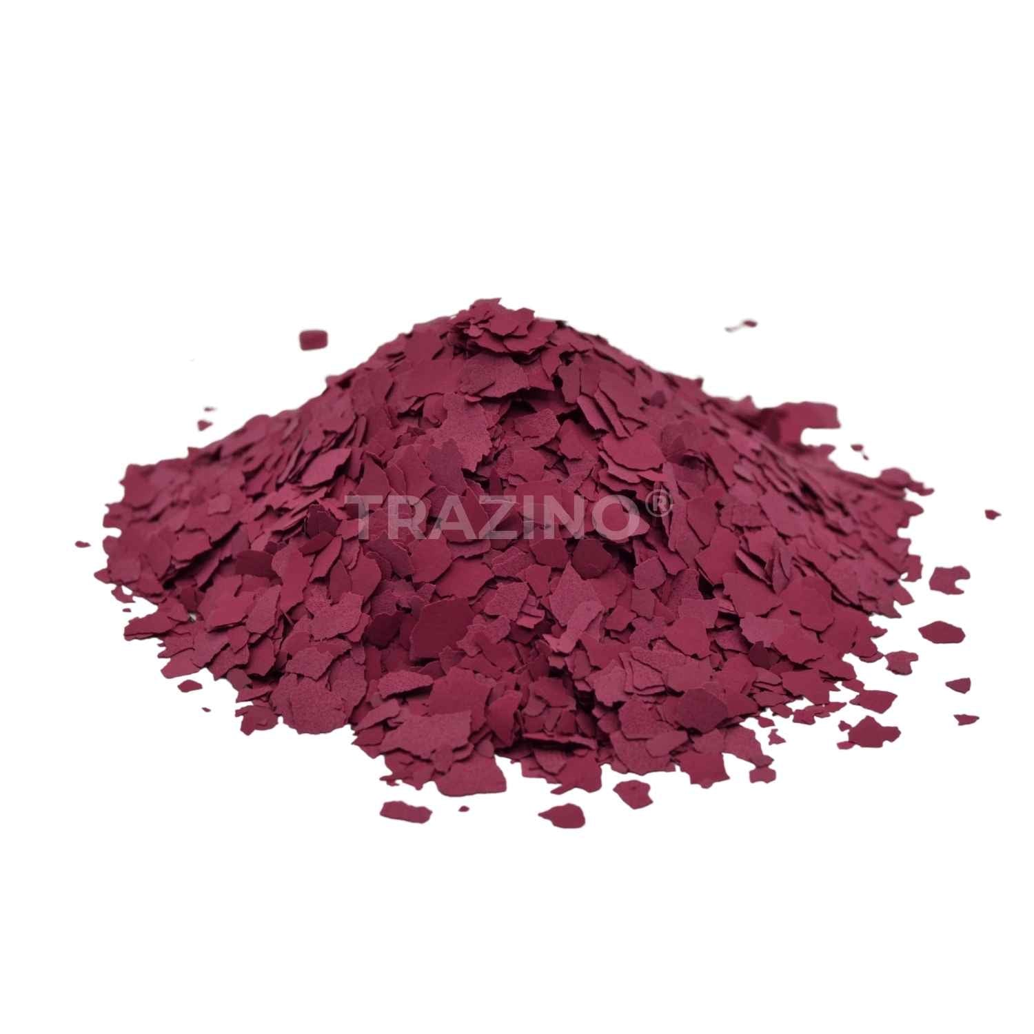 Trazino® Farbchips in Bordeaux-Violett zum Einstreuen für Beschichtungen Trazino® Farbchips in Bordeaux-Violett zum Einstreuen für Beschichtungen